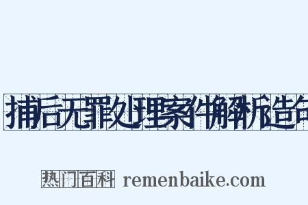 捕后无罪处理案件解析造句是什么意思的图片